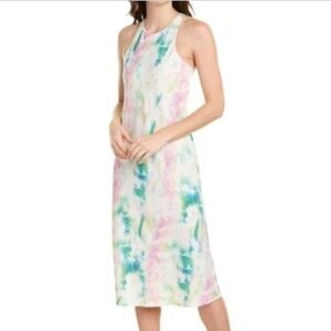 Amanda Uprichard Pasadena White Pastel Tie Dye Racerback Tank Dress